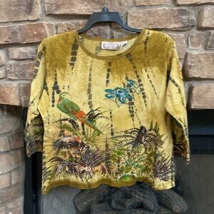 Life Style Woman 3/4 sleeves with embellishments on the front. 1X